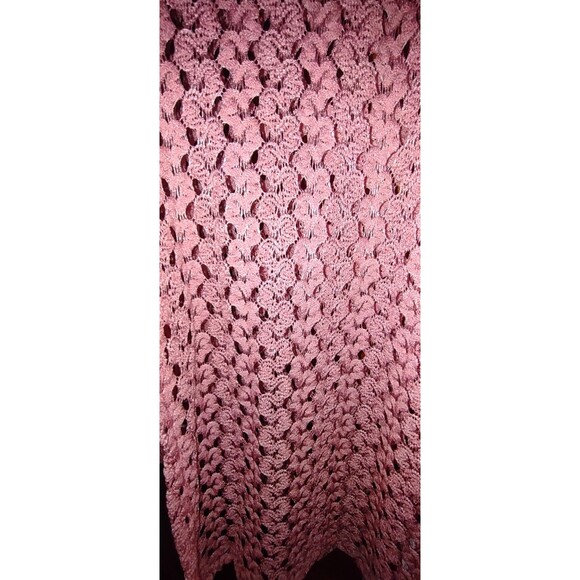 EUC Sz Medium Women’s Southern Lady Open Front Cardigan Pink Knit Lace - Picture 2 of 5